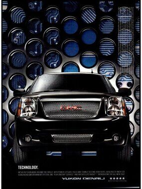 2007 GMC Yukon Denali SUV Vintage Print Ad Technology Circuit Board Wall Art
